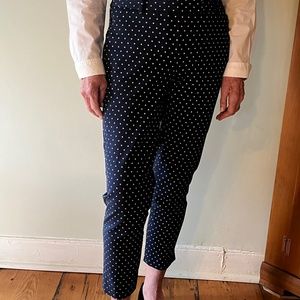 TALBOTS Navy Blue and White Polka Dot Cropped Pant, Size 4 Petite
